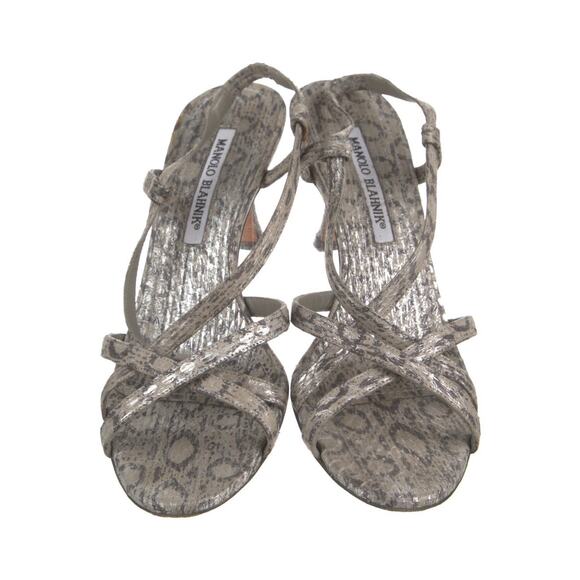 ❤️Manolo Blahnik Scarso Snakeskin Slingback Heels❤️ - Picture 3 of 5